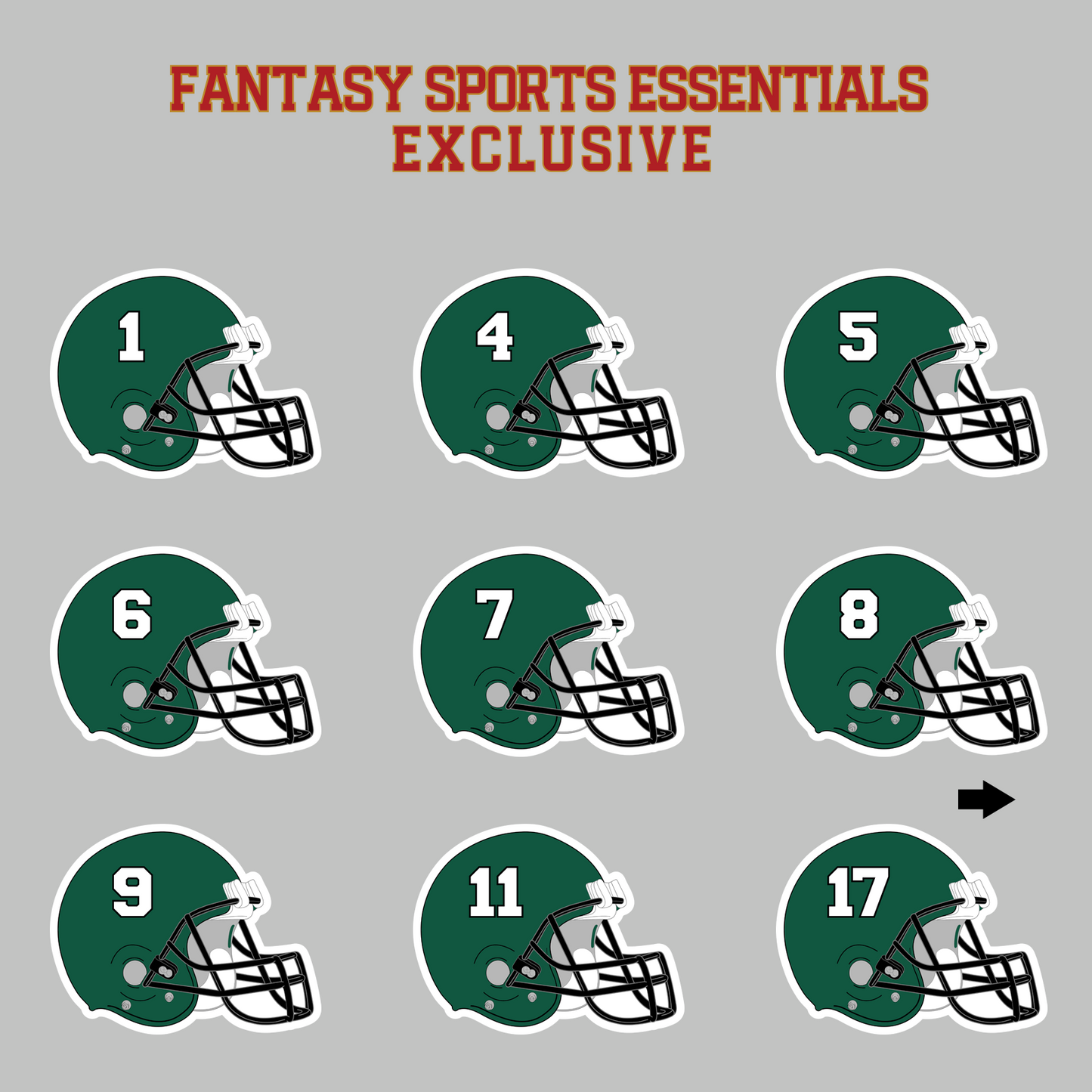 Fantasy Sports Essentials Exclusive New York Jets 2024 Helmet Magnets Page 1