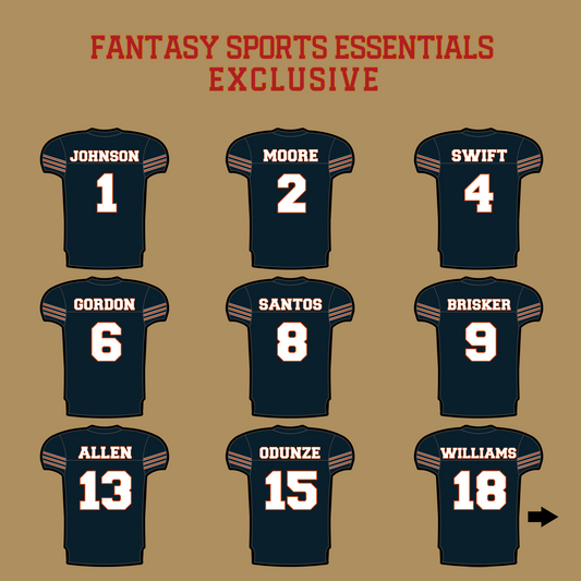 Fantasy Sports Essentials Exclusive Chicago Bears 2024 Home Jersey Glossy Stickers Page 1