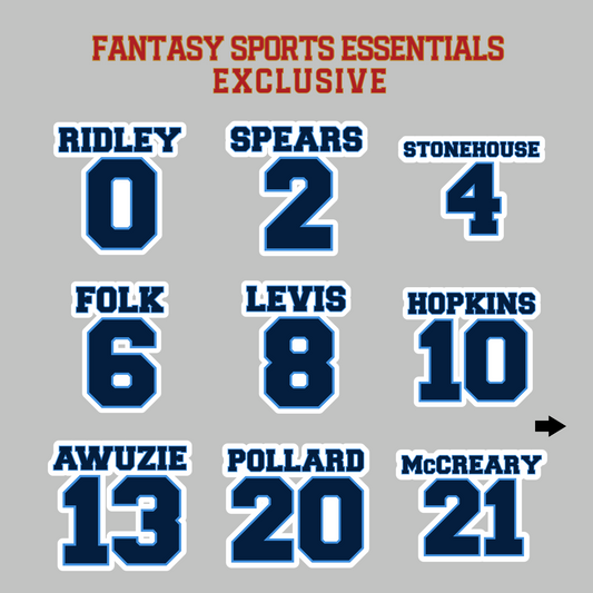 Fantasy Sports Essentials Exclusive Tennessee Titans 2024 Name and Number Magnets Page 1