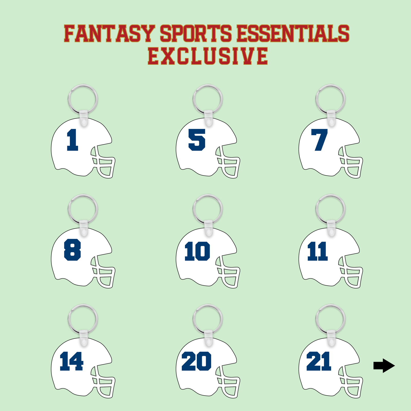 Fantasy Sports Essentials Exclusive Indianapolis Colts 2024 Helmet Keychains Page 1