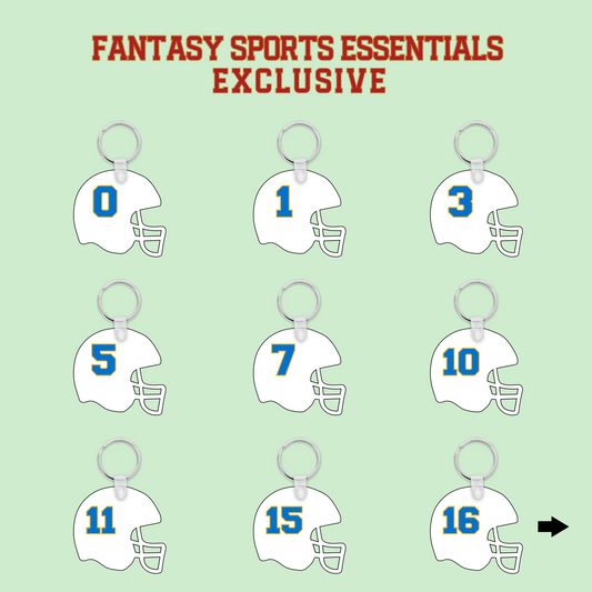 Fantasy Sports Essentials Exclusive Los Angeles Chargers 2024 Helmet Keychains Page 1