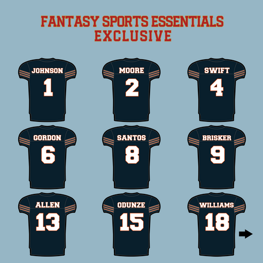 Fantasy Sports Essentials Exclusive Chicago Bears 2024 Home Jersey Matte Stickers Page 1