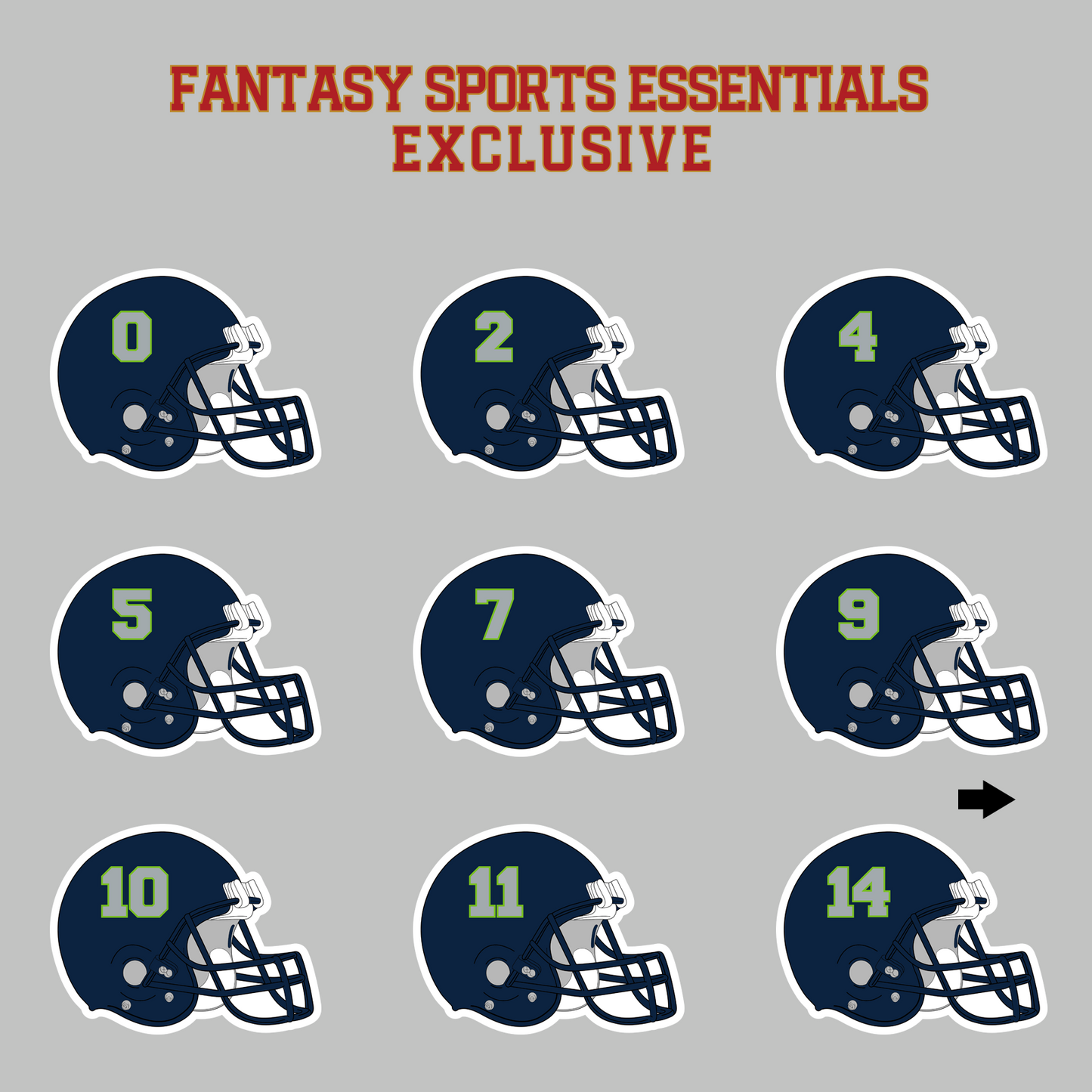 Fantasy Sports Essentials Exclusive Seattle Seahawks 2024 Helmet Magnets Page 1