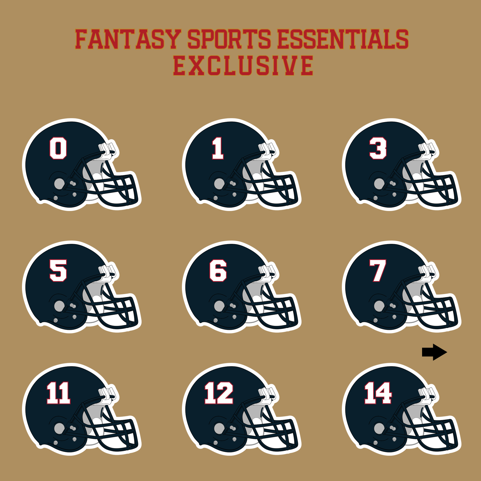 Fantasy Sports Essentials Exclusive Houston Texans 2024 Helmet Glossy Stickers Page 1