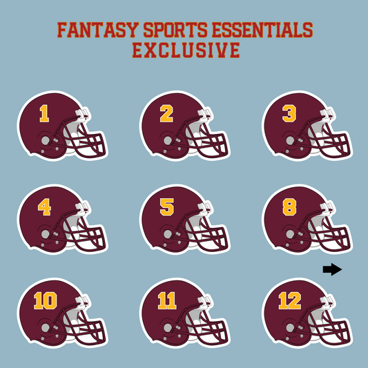 Fantasy Sports Essentials Exclusive Washington Commanders 2024 Helmet Matte Stickers Page 1