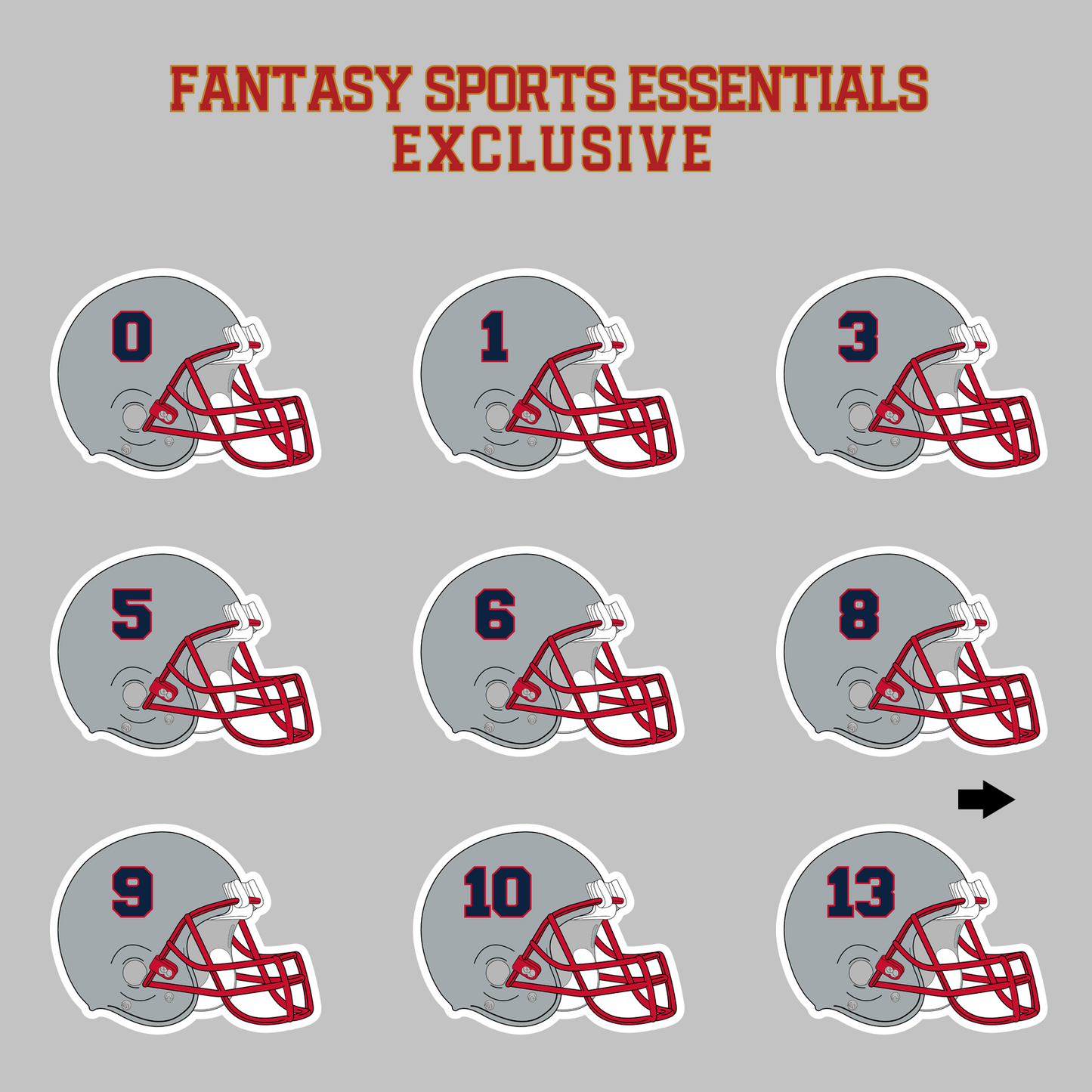 Fantasy Sports Essentials Exclusive New England Patriots 2024 Helmet Magnets Page 1