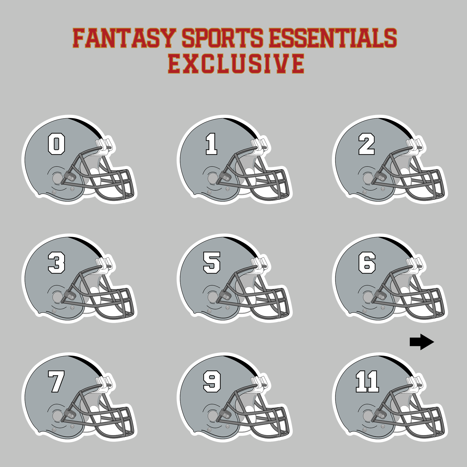 Fantasy Sports Essentials Exclusive Las Vegas Raiders 2024 Helmet Magnets Page 1