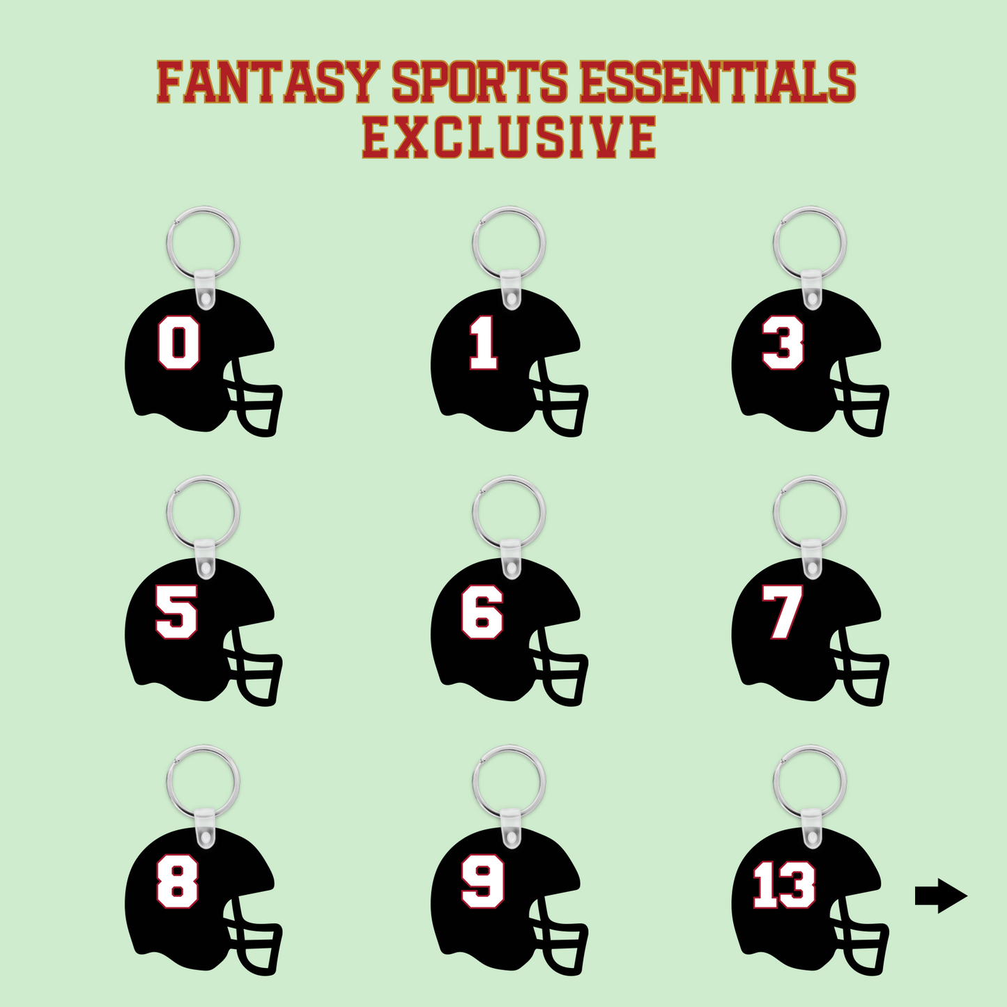 Fantasy Sports Essentials Exclusive Atlanta Falcons 2024 Helmet Keychains Page 1