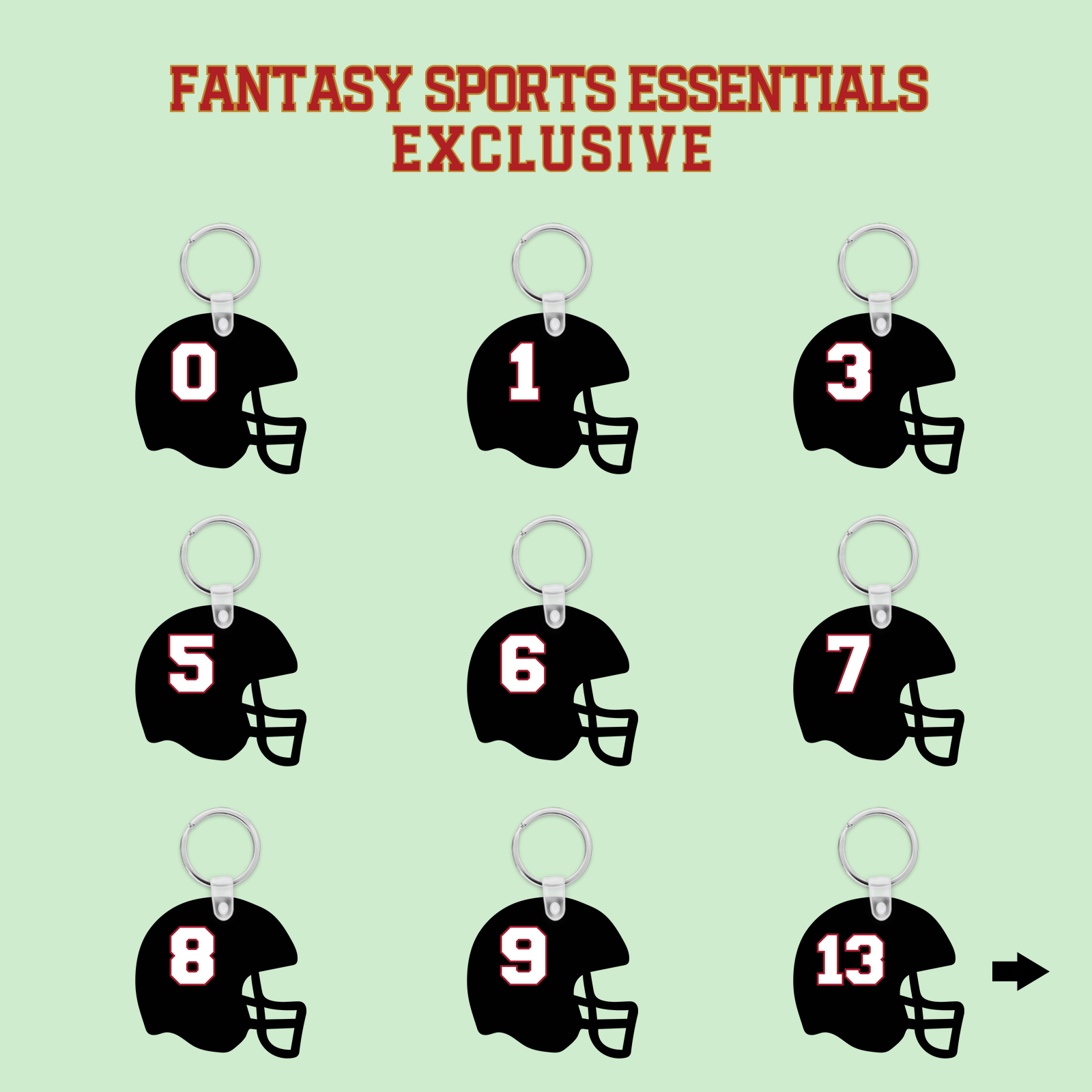 Fantasy Sports Essentials Exclusive Atlanta Falcons 2024 Helmet Keychains Page 1