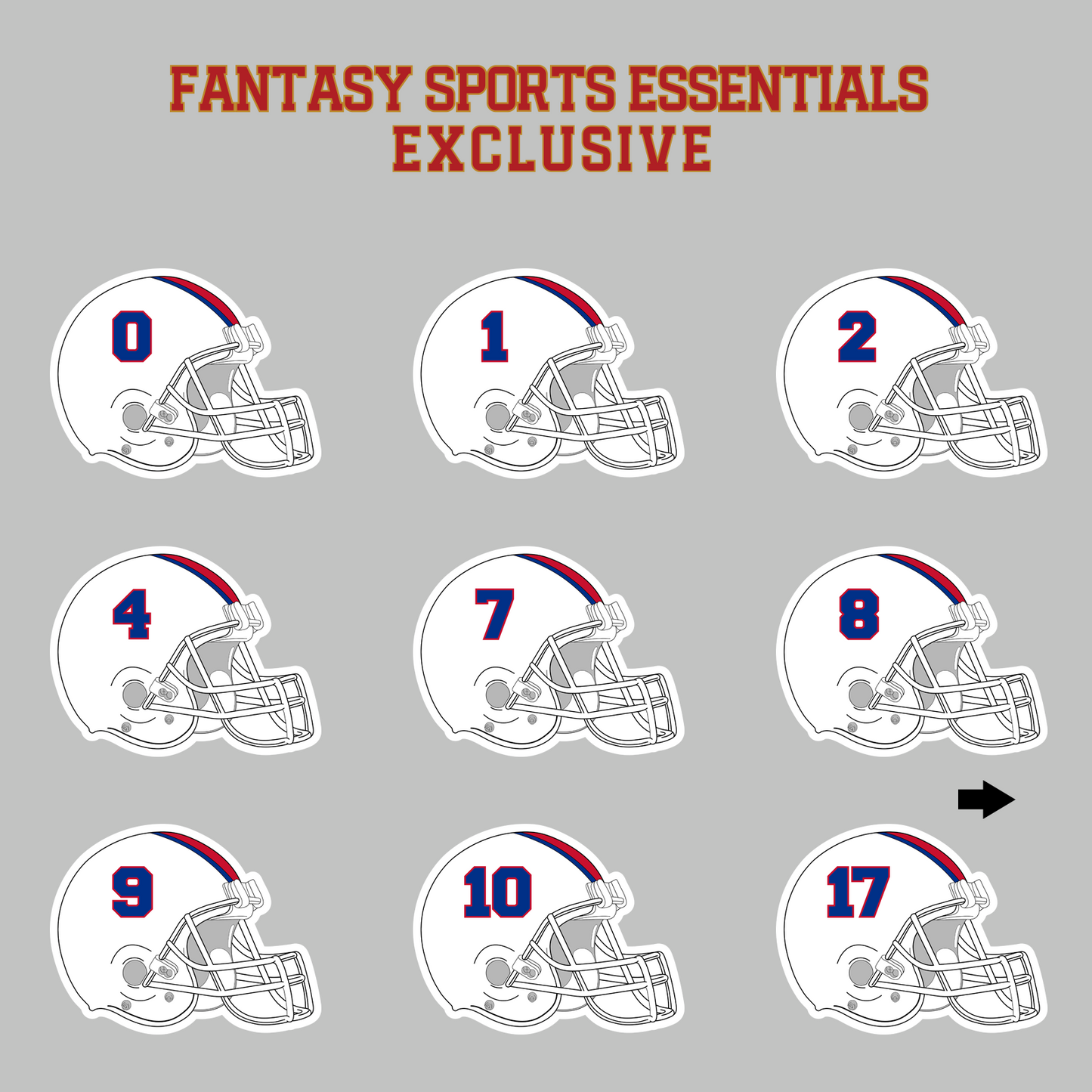 Fantasy Sports Essentials Exclusive Buffalo Bills 2024 Helmet Magnets Page 1