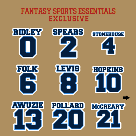 Fantasy Sports Essentials Exclusive Tennessee Titans 2024 Name and Number Glossy Stickers Page 1