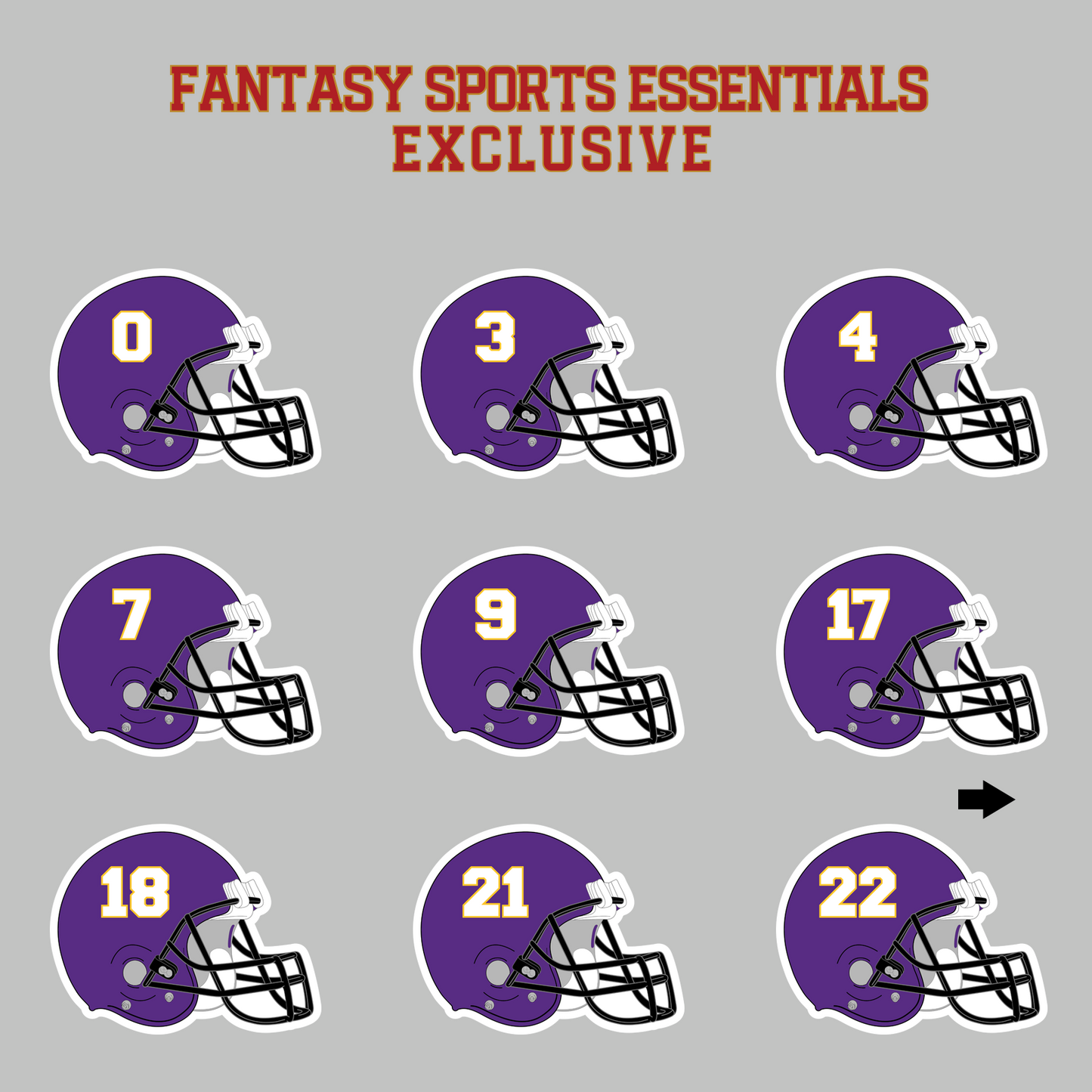 Fantasy Sports Essentials Exclusive Minnesota Vikings 2024 Helmet Magnets Page 1