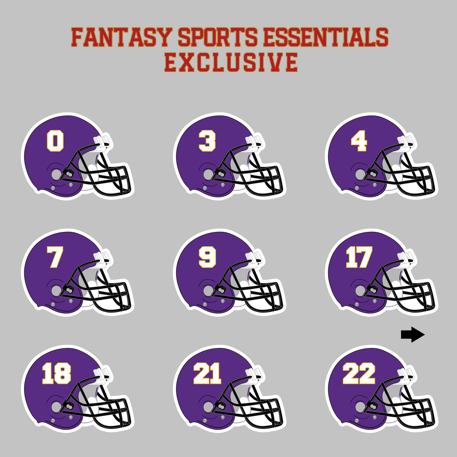 Fantasy Sports Essentials Exclusive Minnesota Vikings 2024 Helmet Magnets Page 1