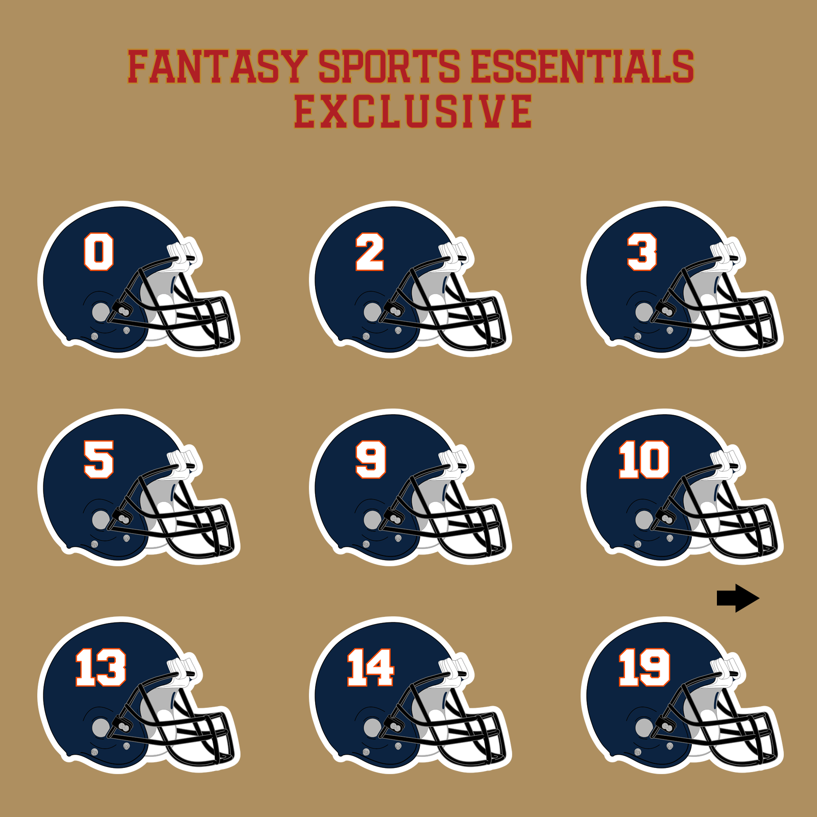 Fantasy Sports Essentials Exclusive Denver Broncos 2024 Helmet Glossy Stickers Page 1