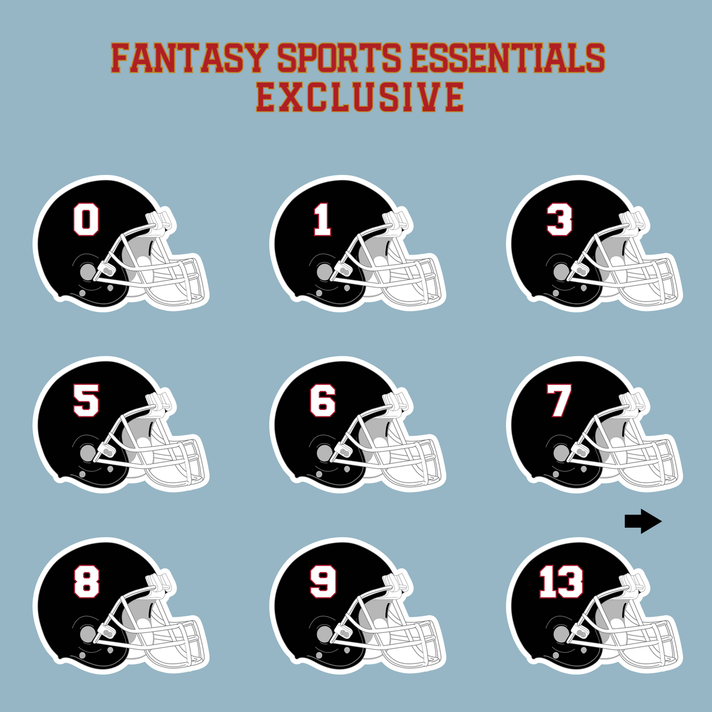 Fantasy Sports Essentials Exclusive Atlanta Falcons 2024 Helmet Matte Stickers Page 1