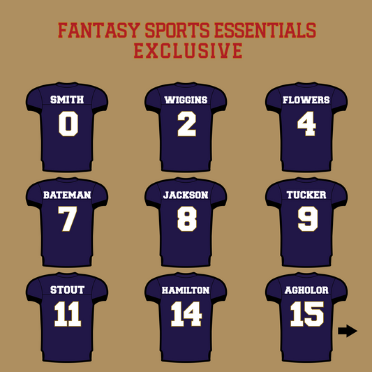 Fantasy Sports Essentials Exclusive Baltimore Ravens 2024 Home Jersey Glossy Stickers Page 1