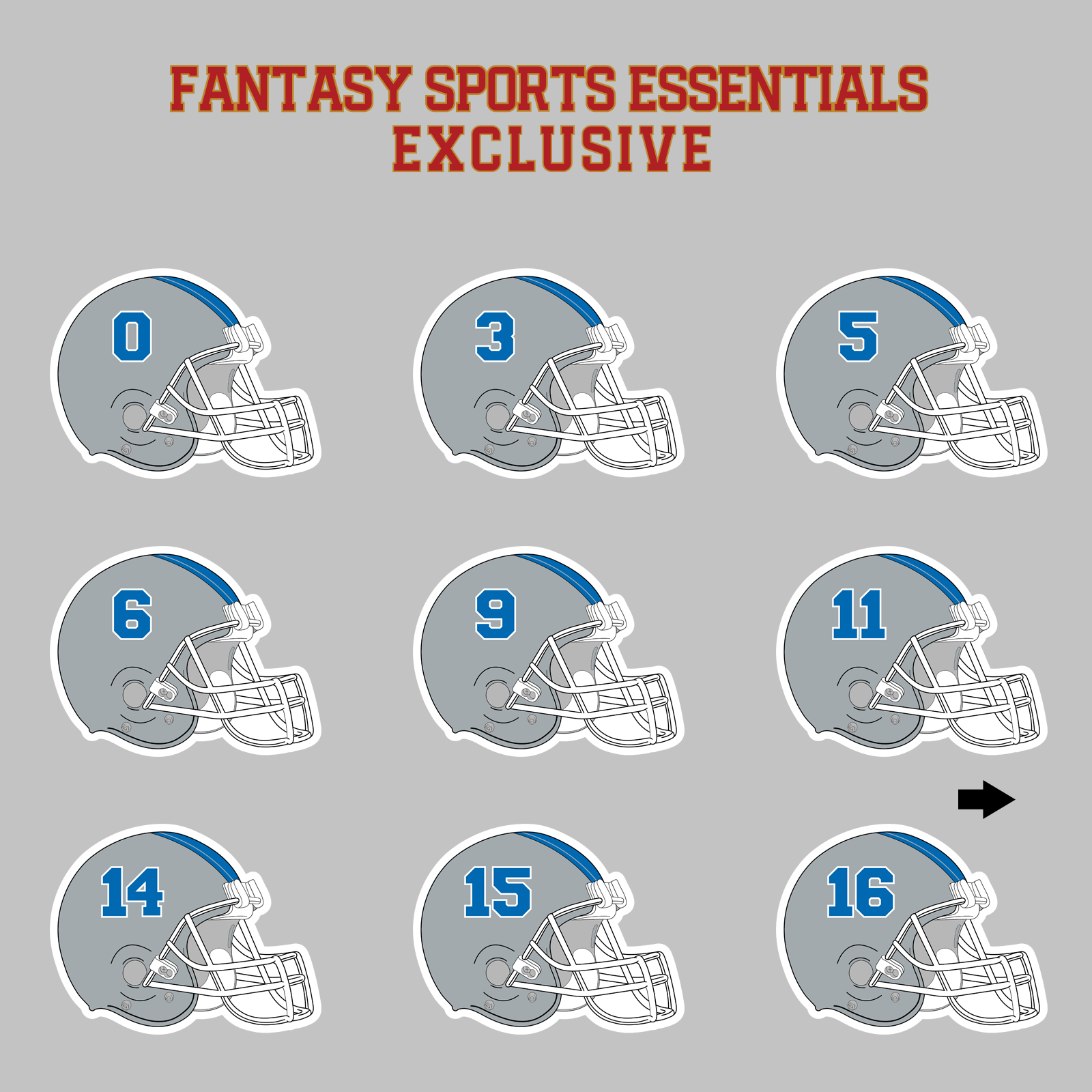 Fantasy Sports Essentials Exclusive Detrot Lions 2024 Helmet Magnets Page 1