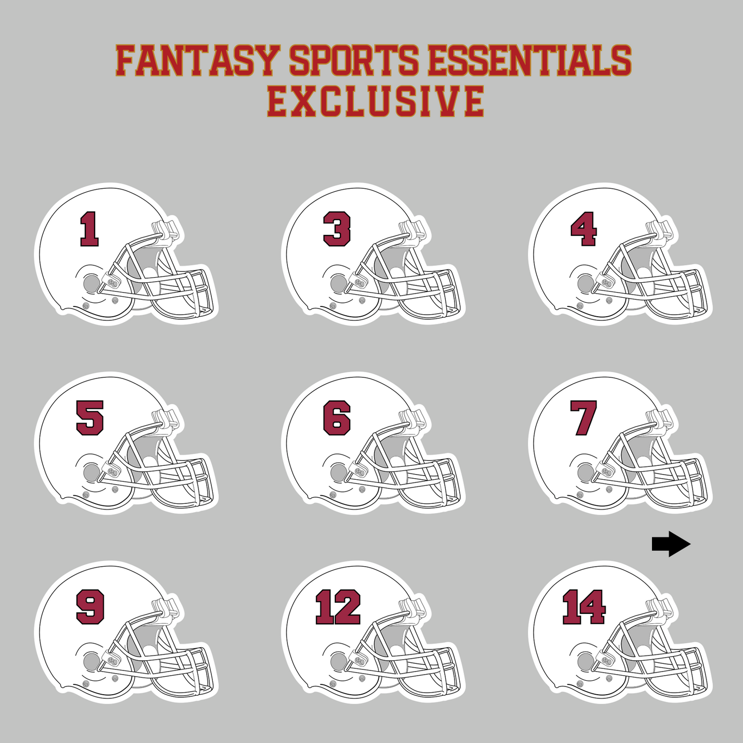 Fantasy Sports Essentials Exclusive Arizona Cardinals 2024 Helmet Magnets Page 1