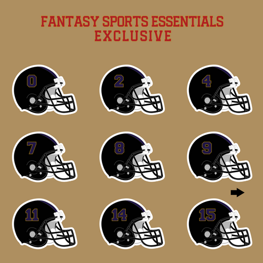 Fantasy Sports Essentials Exclusive Baltimore Ravens 2024 Helmet Glossy Stickers Page 1