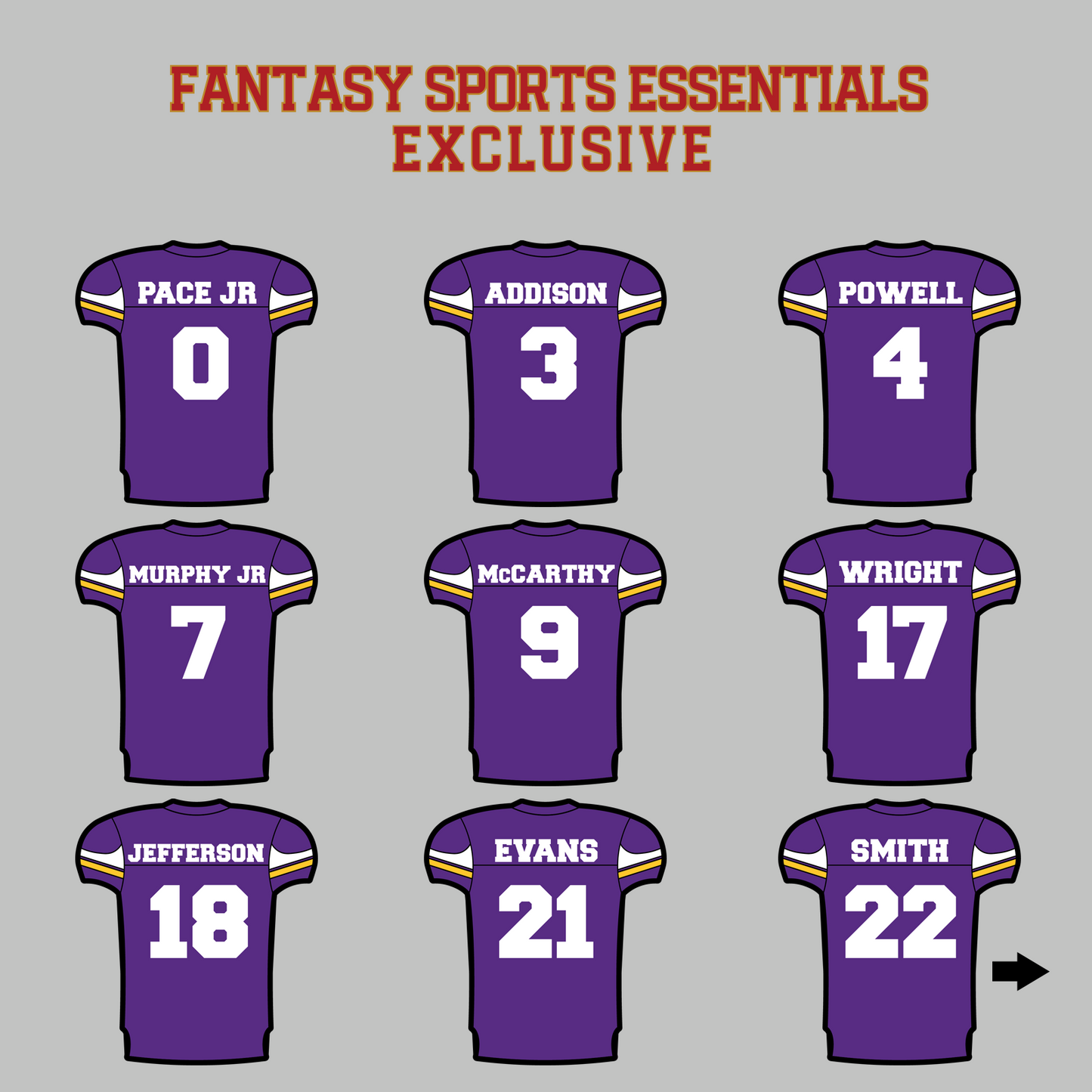 Fantasy Sports Essentials Exclusive Minnesota Vikings 2024 Home Jersey Magnets Page 1