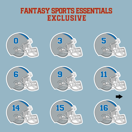 Fantasy Sports Essentials Exclusive Detrot Lions 2024 Helmet Matte Stickers Page 1