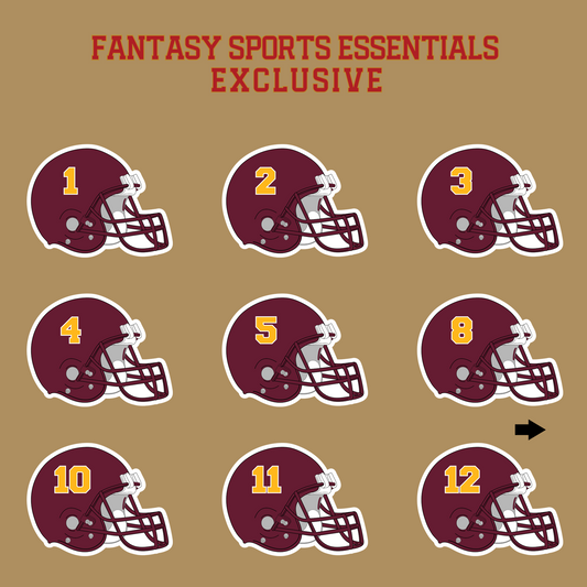 Fantasy Sports Essentials Exclusive Washington Commanders 2024 Helmet Glossy Stickers Page 1