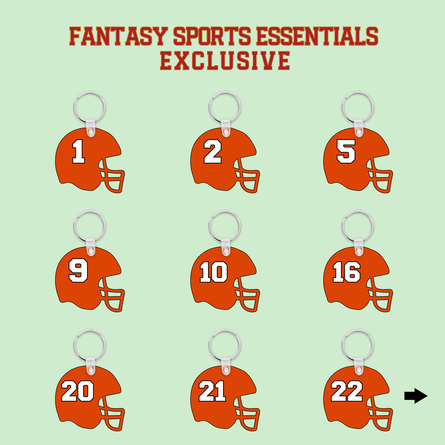 Fantasy Sports Essentials Exclusive Cincinnati Bengals 2024 Helmet Keychains Page 1