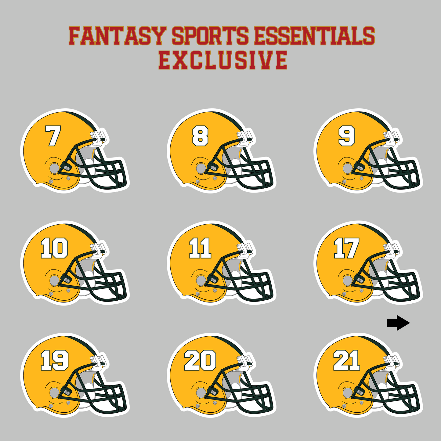 Fantasy Sports Essentials Exclusive Green Bay Packers 2024 Helmet Magnets Page 1