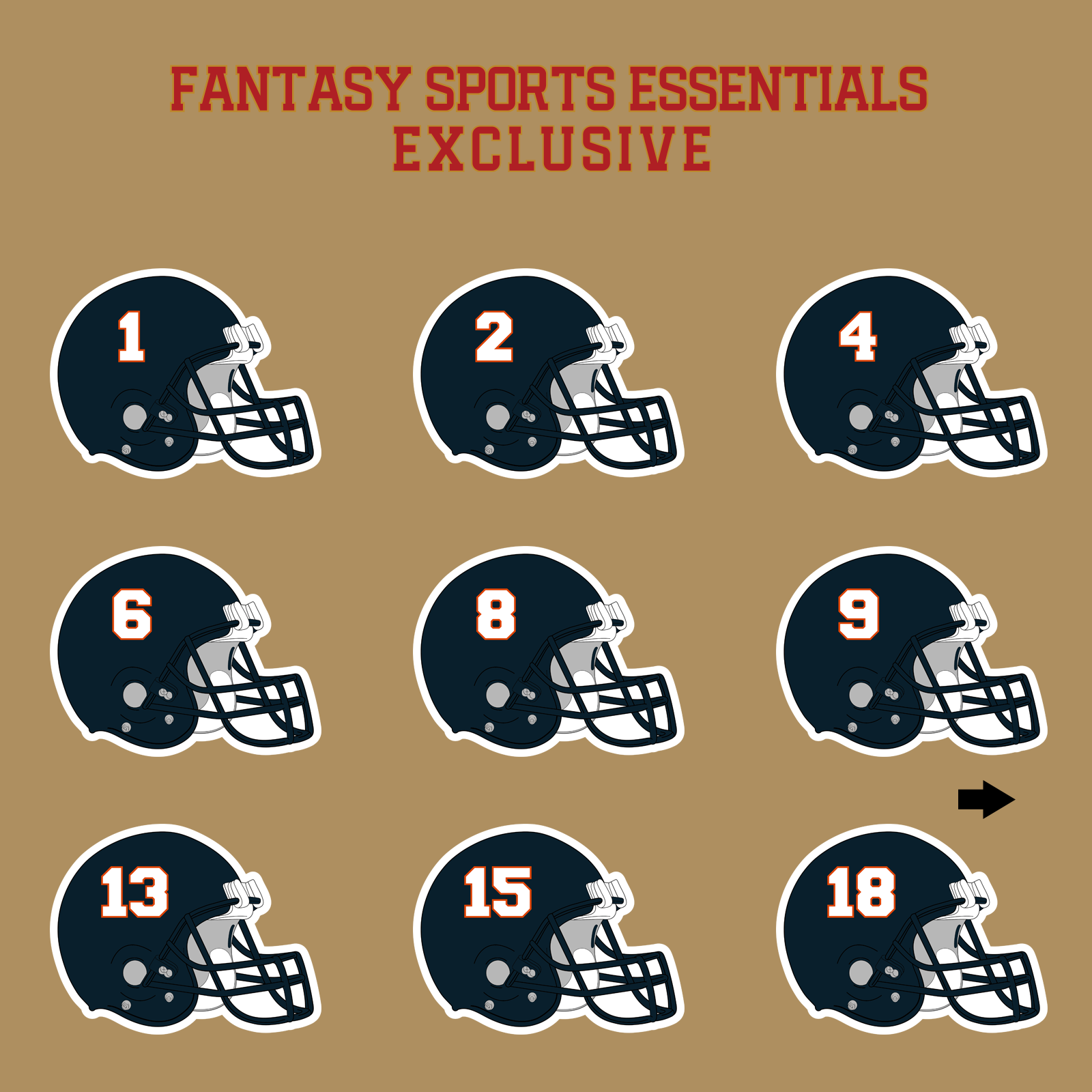 Fantasy Sports Essentials Exclusive Chicago Bears 2024 Helmet Glossy Stickers Page 1