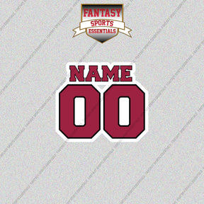 2000s Arizona Cardinals Personalized Name and Number Glossy Stickers