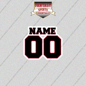 2000s Atlanta Falcons Personalized Name and Number Glossy Stickers