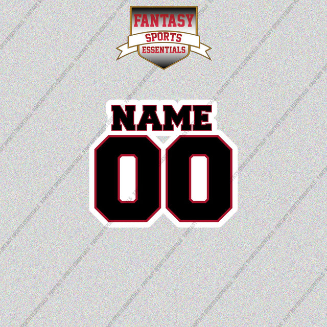 2000s Atlanta Falcons Personalized Name and Number Glossy Stickers