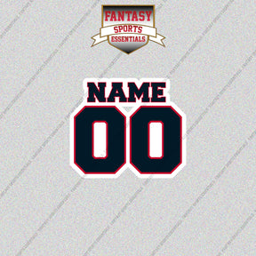 2000s Buffalo Bills Personalized Name and Number Glossy Stickers