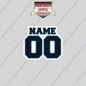 2000s Carolina Panthers Personalized Name and Number Glossy Stickers