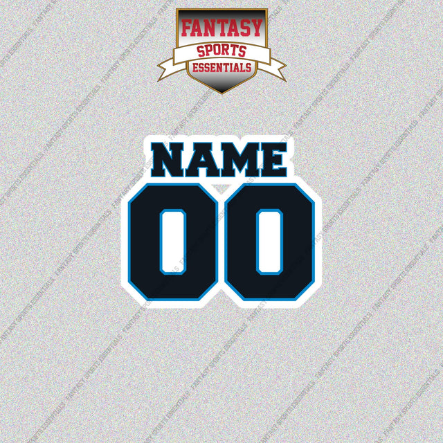 2000s Carolina Panthers Personalized Name and Number Glossy Stickers