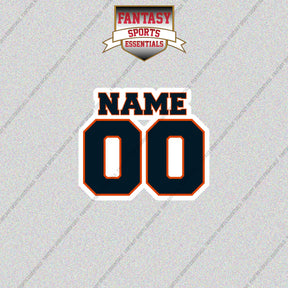 2000s Chicago Bears Personalized Name and Number Glossy Stickers