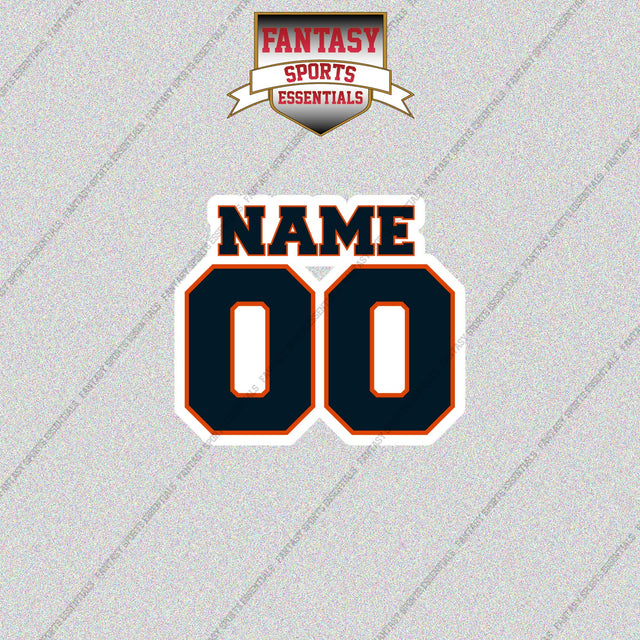 2000s Chicago Bears Personalized Name and Number Glossy Stickers