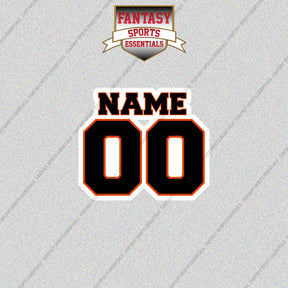2000s Cincinnati Bengals Personalized Name and Number Glossy Stickers