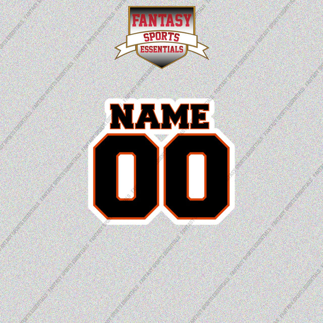 2000s Cincinnati Bengals Personalized Name and Number Glossy Stickers
