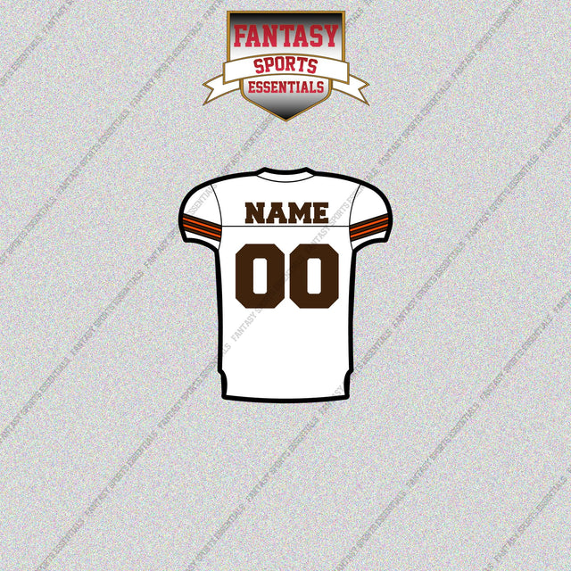 2000s Cleveland Browns Personalized Away Jersey Glossy Stickers