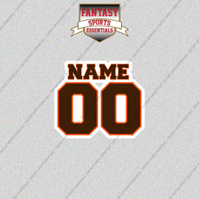 2000s Cleveland Browns Personalized Name and Number Glossy Stickers