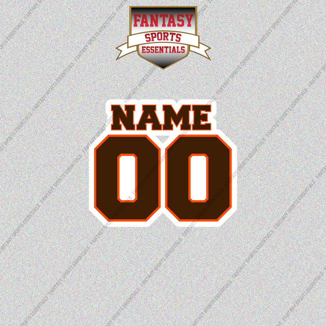 2000s Cleveland Browns Personalized Name and Number Glossy Stickers