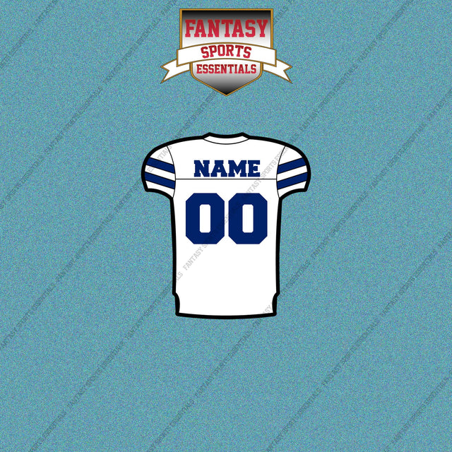 2000s Dallas Cowboys Personalized Away Jersey Car Decals