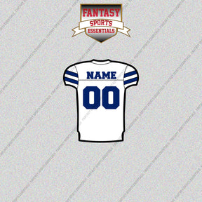 2000s Dallas Cowboys Personalized Away Jersey Glossy Stickers