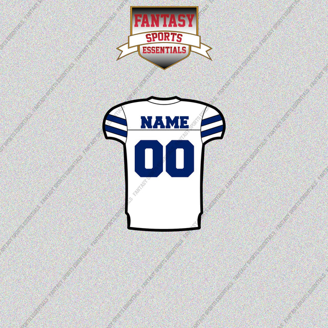 2000s Dallas Cowboys Personalized Away Jersey Glossy Stickers