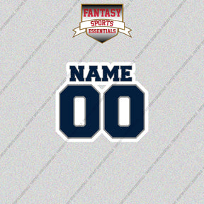 2000s Dallas Cowboys Personalized Name and Number Glossy Stickers