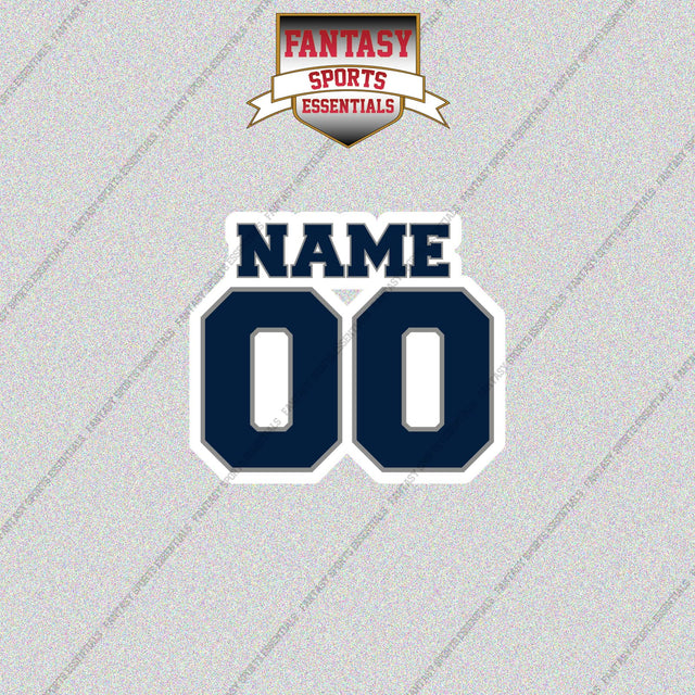 2000s Dallas Cowboys Personalized Name and Number Glossy Stickers