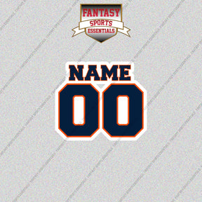 2000s Denver Broncos Personalized Name and Number Glossy Stickers