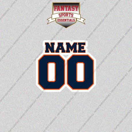 2000s Denver Broncos Personalized Name and Number Glossy Stickers