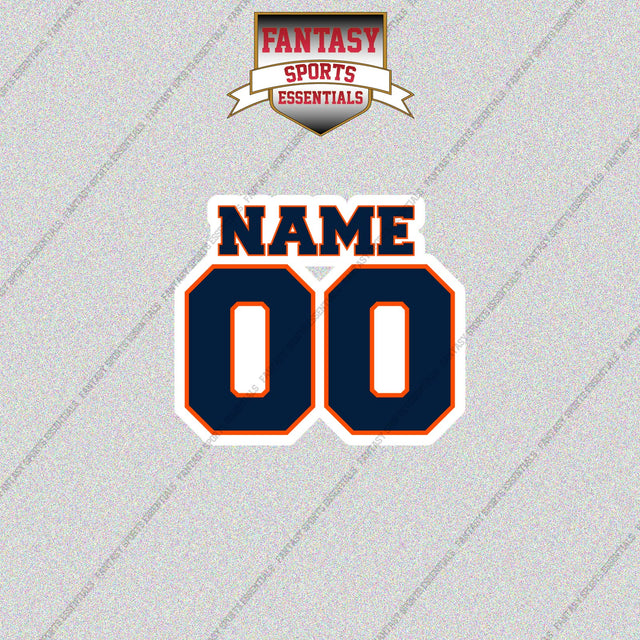 2000s Denver Broncos Personalized Name and Number Glossy Stickers